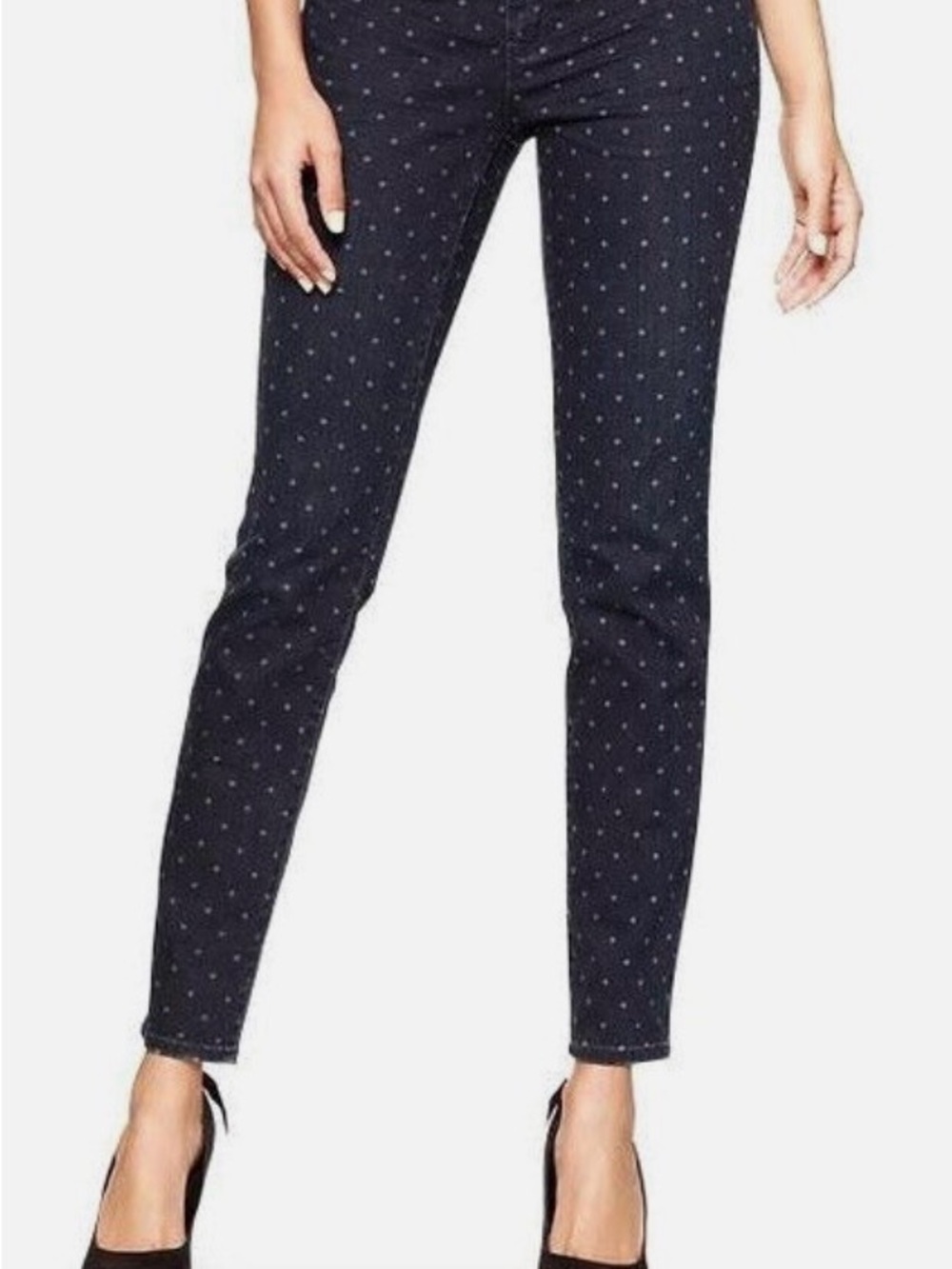 Gap 1969 Women's 31 12R Dark Wash Polka Dot Always Skinny Denim Jeans